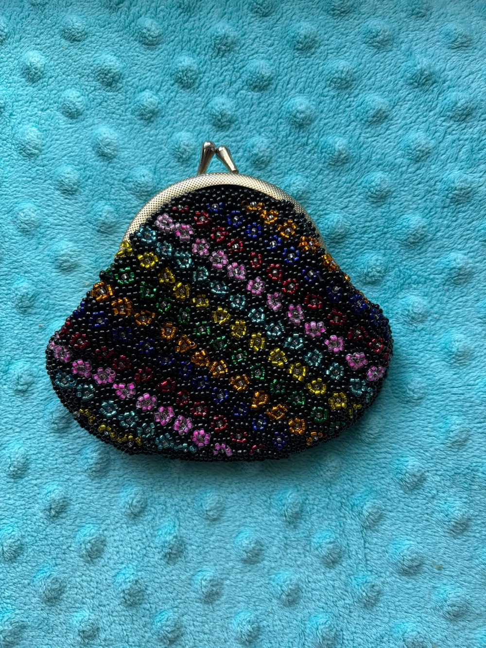 Neiman Marcus Beaded Coin Purse - Black Multicolor